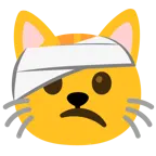 faccina con la testa bendata + muso di gatto