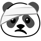 faccina con la testa bendata + panda