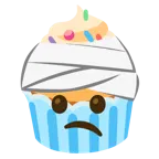 faccina con la testa bendata + cupcake