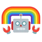 faccina di robot + arcobaleno