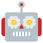 faccina di robot + fiore