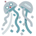 faccina di robot + coriandoli