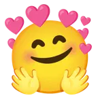 faccina che abbraccia + cuore con freccia
