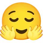 faccina che abbraccia + faccina sollevata