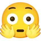 faccina che abbraccia + faccina imbarazzata