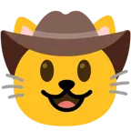 faccina con cappello da cowboy + muso di gatto