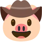 faccina con cappello da cowboy + muso di maiale