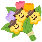 faccina con cappello da cowboy + mazzo di fiori