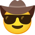 faccina con cappello da cowboy + faccina con sorriso e occhiali da sole