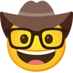 faccina con cappello da cowboy + faccina nerd
