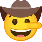 faccina con cappello da cowboy + faccina bugiarda
