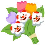 faccina pagliaccio + mazzo di fiori