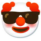 faccina pagliaccio + faccina con sorriso e occhiali da sole