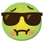 faccina nauseata + faccina con sorriso e occhiali da sole