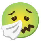 faccina nauseata + faccina che starnutisce