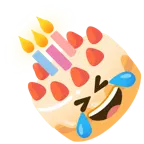 rolling on the floor laughing + birthday cake