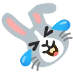 rolling on the floor laughing + rabbit face