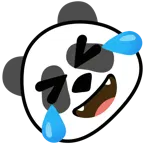 rolling on the floor laughing + panda