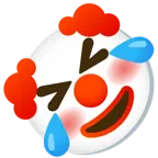 rolling on the floor laughing + clown face