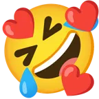 rolling on the floor laughing + smiling face with hearts