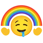 drooling face + rainbow