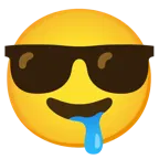 drooling face + smiling face with sunglasses
