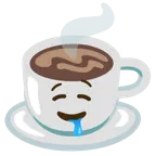 drooling face + hot beverage