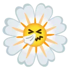 faccina che starnutisce + fiore