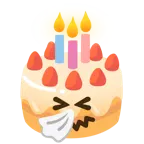 faccina che starnutisce + torta di compleanno