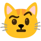 faccina con sopracciglia alzate + muso di gatto