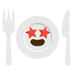 star-struck + fork and knife with plate