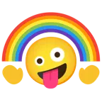 faccina impazzita + arcobaleno