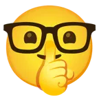 faccina che zittisce + faccina nerd