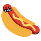 faccina con simboli sulla bocca + hot dog