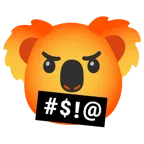 faccina con simboli sulla bocca + koala