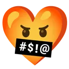 faccina con simboli sulla bocca + cuore con fiocco