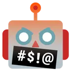 faccina con simboli sulla bocca + faccina di robot