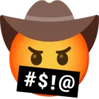 faccina con simboli sulla bocca + faccina con cappello da cowboy