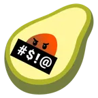 faccina con simboli sulla bocca + avocado