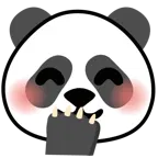 faccina con mano sulla bocca + panda