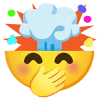 faccina con mano sulla bocca + testa che esplode