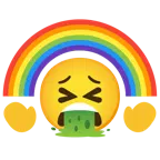 faccina che vomita + arcobaleno