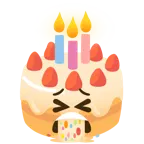 faccina che vomita + torta di compleanno
