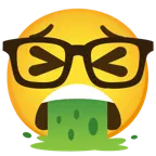 faccina che vomita + faccina nerd