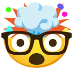 testa che esplode + faccina nerd