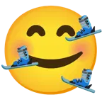 smiling face with hearts + skis