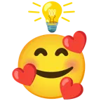 smiling face with hearts + light bulb