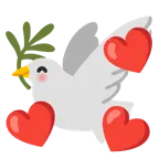 smiling face with hearts + dove