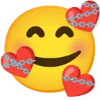 smiling face with hearts + chains