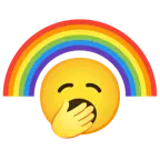 faccina che sbadiglia + arcobaleno